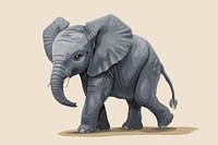 Vector illustration of baby elephant wildlife animal mammal.