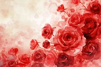 Watercolor red roses background backgrounds pattern flower.
