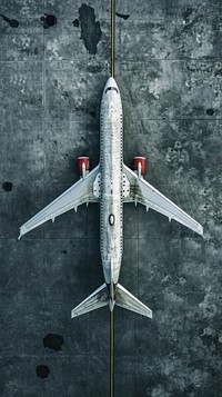 Aerial top down view of Airplane airplane aircraft airliner.