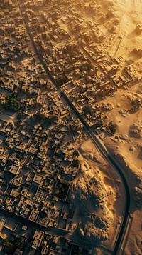 Aerial top down view of Egypt architecture cityscape landscape.
