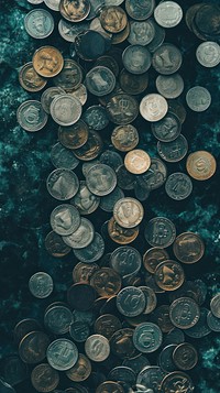 Aerial top down view of Money money coin backgrounds.