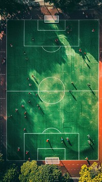 Aerial top down view of Soccer football sports soccer.