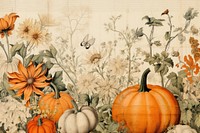Pumpkin border backgrounds vegetable painting.