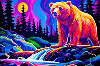 Bear painting mammal art. AI generated Image by rawpixel.