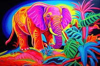 Elephant wildlife painting animal. AI generated Image by rawpixel.