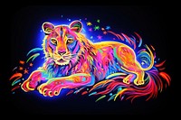 Lion painting mammal animal. AI generated Image by rawpixel.