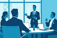 A leader presents his vision and motivates interview meeting adult. AI generated Image by rawpixel.