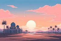Illustration simple ramadan landscape outdoors nature sky.