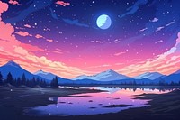 Illustration universe landscape astronomy panoramic outdoors.