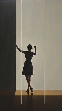 Minimal space a woman dancing painting shadow adult.