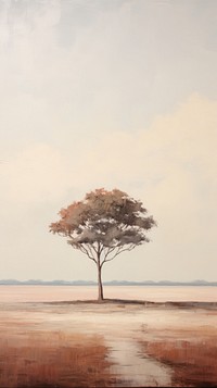Minimal space an old tree landscape outdoors painting.