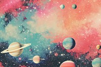 Collage Retro dreamy of galaxy background backgrounds astronomy universe.