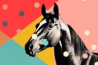 Collage Retro dreamy of horse mammal animal creativity.