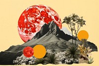 Collage Retro dreamy of plant landscapes mountain outdoors nature.