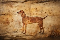 Paleolithic cave art painting style of Dog dog ancient animal.