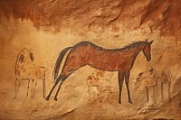Paleolithic cave art painting style of Horse horse outdoors ancient.