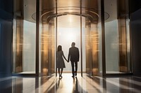Man and woman building elevator light. AI generated Image by rawpixel.