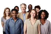 Diverse people laughing adult white background.