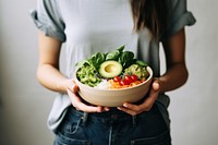 Healthy dinner bowl vegetable holding. AI generated Image by rawpixel.
