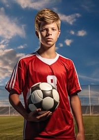 Soccer player ball football portrait. AI generated Image by rawpixel.