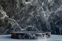 Dark marble outdoors bathtub jacuzzi.