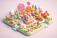 Cute candy world confectionery dessert icing.
