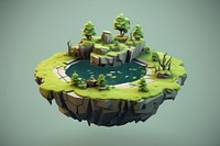 Floating island outdoors green plant.
