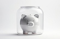 Piggy bank transparent glass representation.