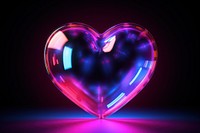 3D render of heart icon neon illuminated futuristic.