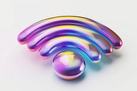 Wifi icon iridescent sphere purple lightweight.