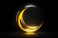 3D render neon moon icon astronomy eclipse nature.