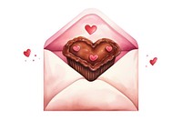 Chocolate letter envelope heart food.