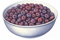Watercolor bowl of blueberries blueberry fruit plant. AI generated Image by rawpixel.