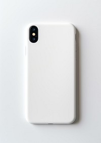 Blank white phone case  white background electronics technology.