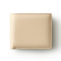 Light cream leather wallet  white background accessories simplicity.