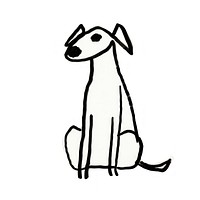 Drawing of a dog animal mammal white background.