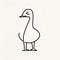 Drawing of a duck animal goose white.