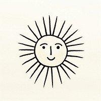 Drawing of a sun white line art.