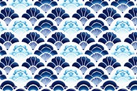 Tile pattern of fish scale pattern backgrounds blue art.