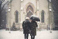 Photography of elderly people snow architecture photography.
