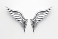 Silver white wing white background.