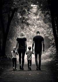 Aesthetic Photography of family silhouette outdoors walking.