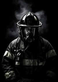 Aesthetic Photography of firefighter photography portrait helmet.