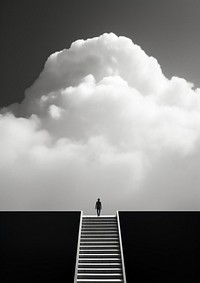 Aesthetic Photography of heaven silhouette architecture staircase.