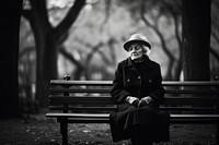 Photography old woman sitting photography monochrome.