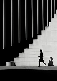 Aesthetic Photography walking silhouette architecture staircase.