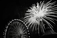 Photography fireworks monochrome motion amusement park.
