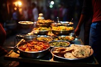 Food dish smörgåsbord street food.