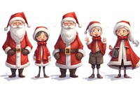 Santa claus christmas cartoon white background. 