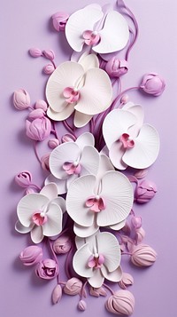 Orchid bas relief small pattern flower purple petal.